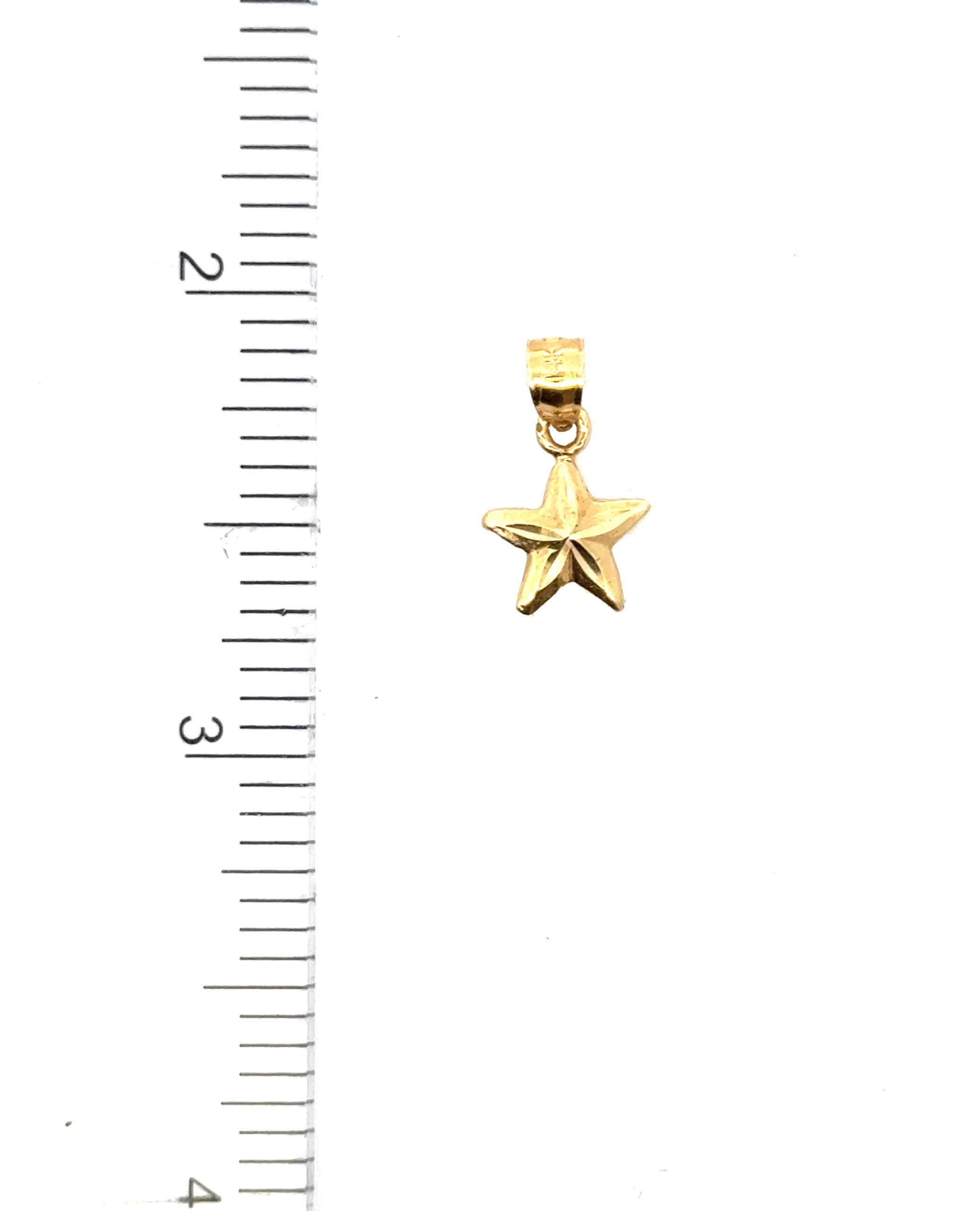 14K Yellow Gold Puffed Gold Star Charm