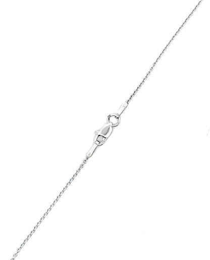 18K White Gold Pendant Necklace With Diamonds & Emerald Center