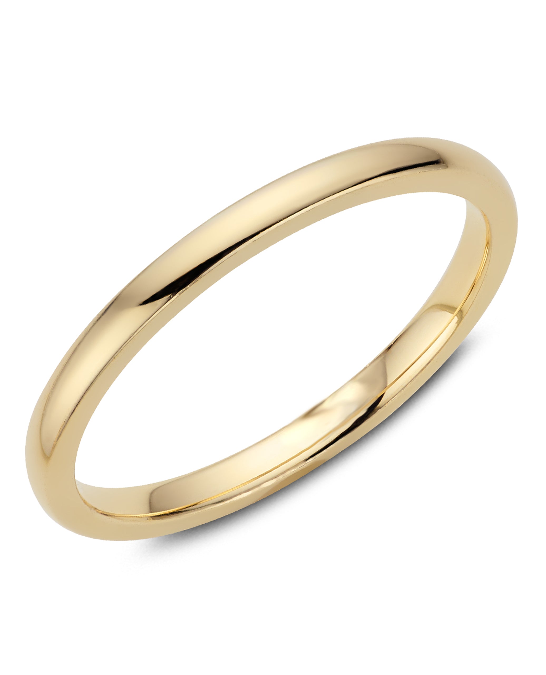 14K Yellow Gold Half Round 2mm Band