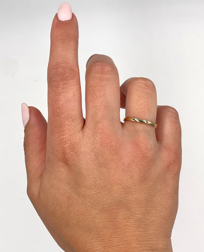 14K Yellow Gold Half Round 2mm Band