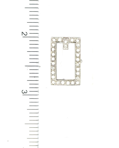 18K White Gold & Stainless Steel Buckle Bracelet-Mesh Elastic