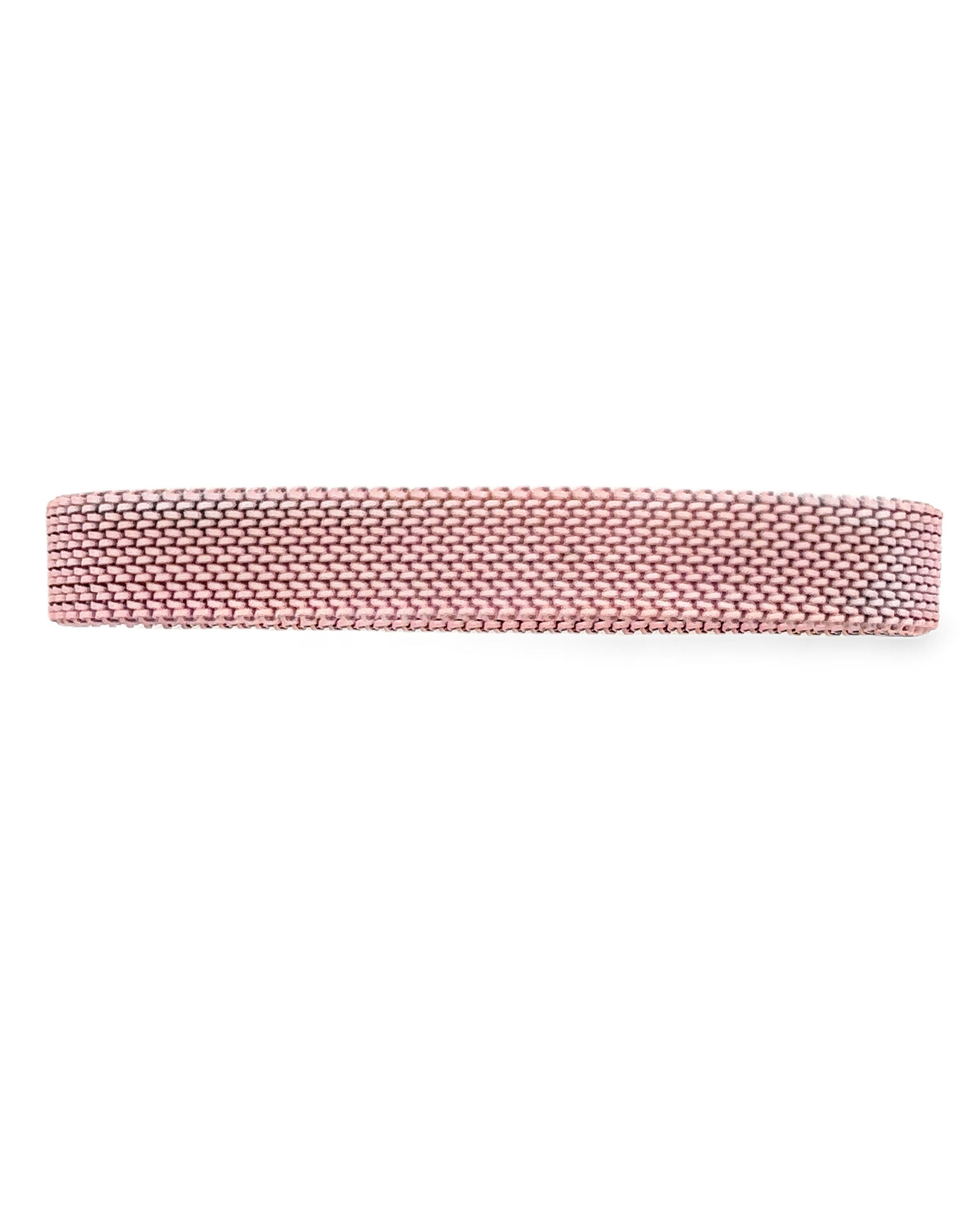 18K White Gold & Stainless Steel Buckle Bracelet-Mesh Elastic