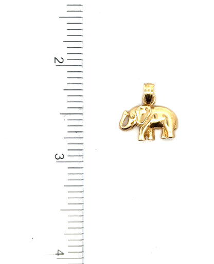 14K Yellow Gold Elephant Charm