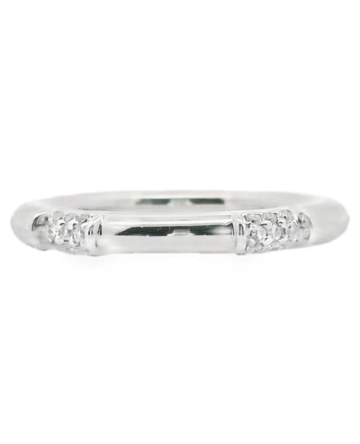 18K White Gold Ring with Diamond- Size 6.5