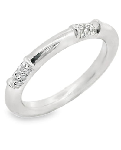 18K White Gold Ring with Diamond- Size 6.5