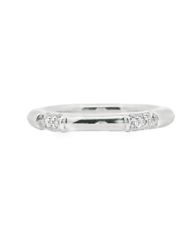 18K White Gold Ring with Diamond- Size 6.5