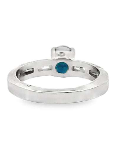 Platinum Semi-Mount Sapphire & Diamond Ring