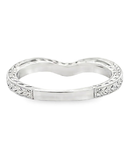 Kirk Kara SS6454B-BS Diamond Wedding Band with Hand Carving