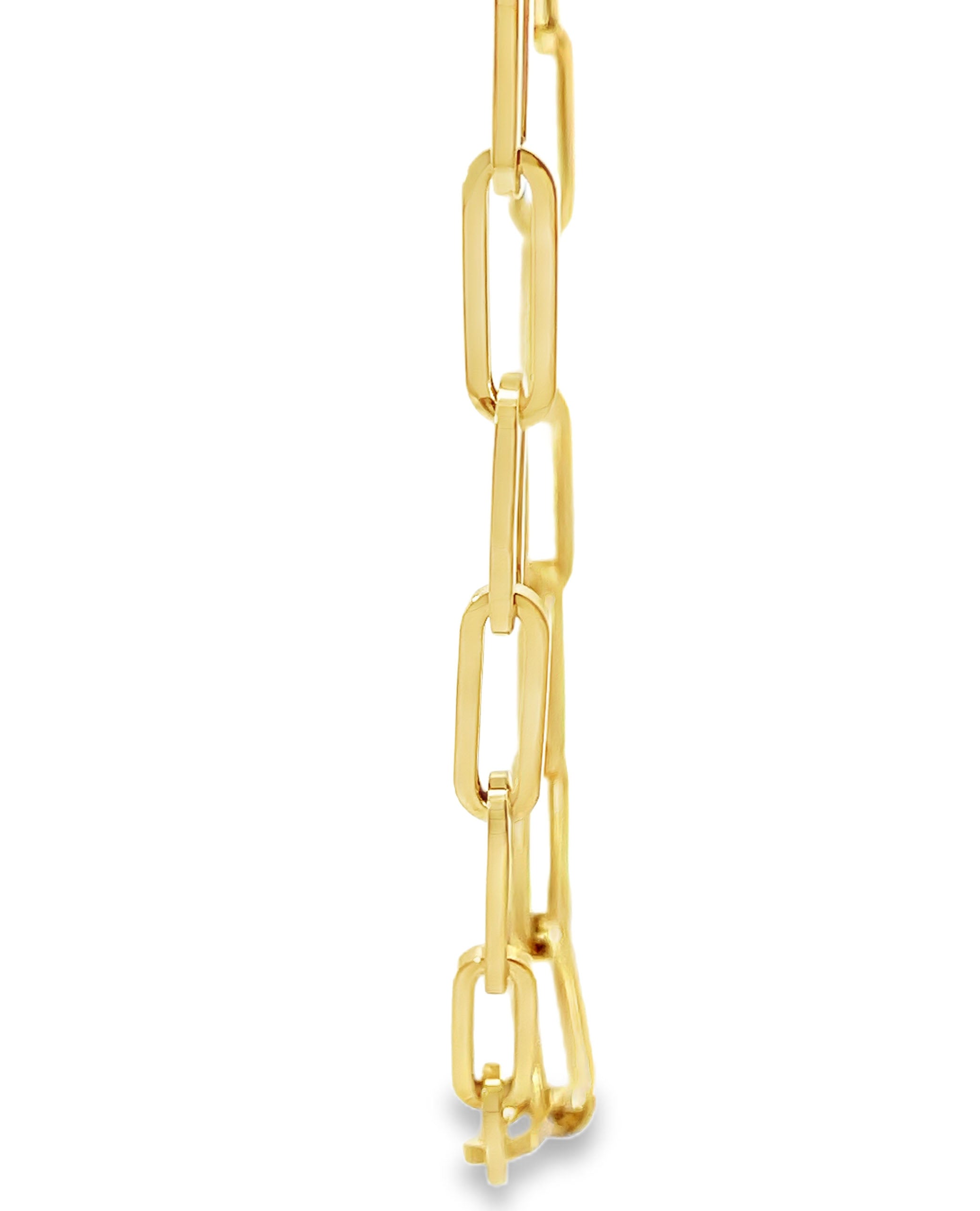 14K Yellow Gold Hollow Paperclip Chain