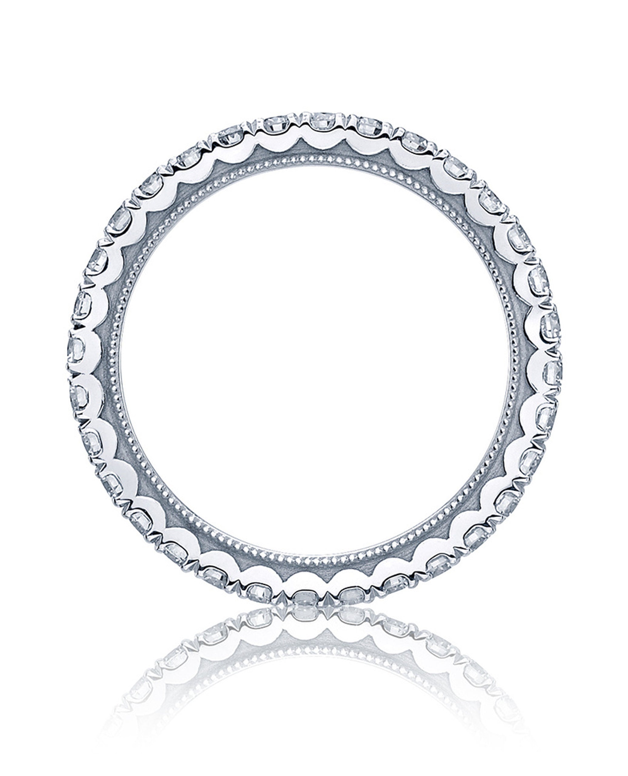 Tacori 33-2.5ET Sculpted Crescent 18K White Gold Eternity Band Size 6.5