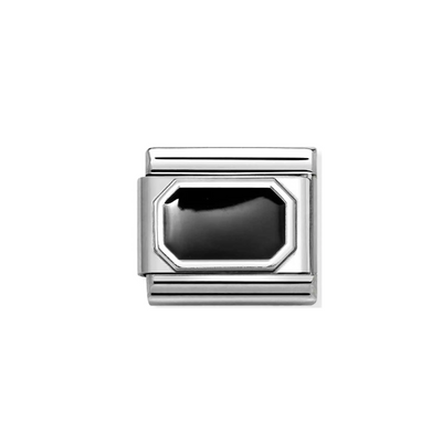 Nomination Composable Link 330206/34 Enamel Blunted Black Rectangle