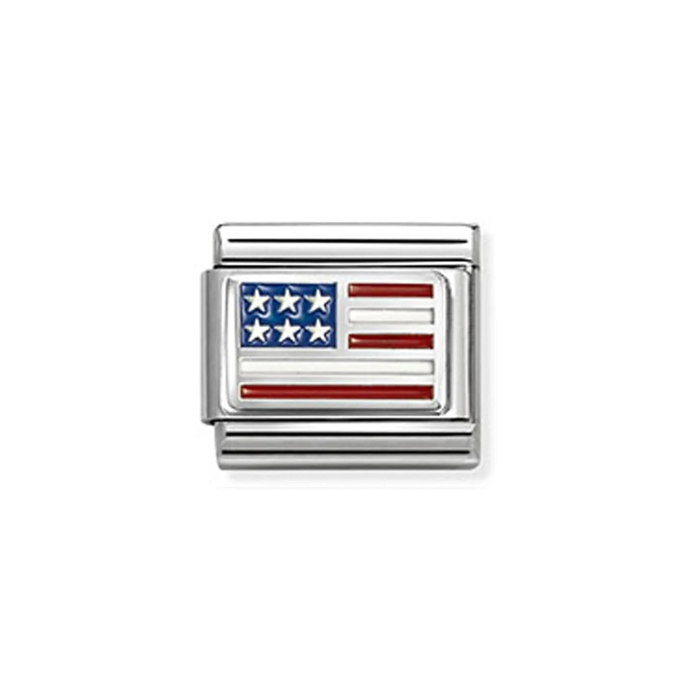 Nomination Composable Link 330207/39 American Flag in Enamel & 925 Sterling Silver