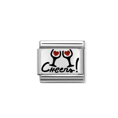 Nomination Composable Link 330208/07 Cheers with Glasses Hearts