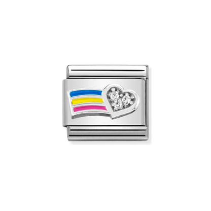 Nomination Composable 330321/01 White Heart with Rainbow