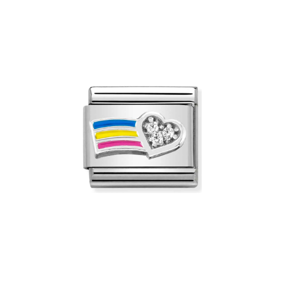 Nomination Composable 330321/01 White Heart with Rainbow