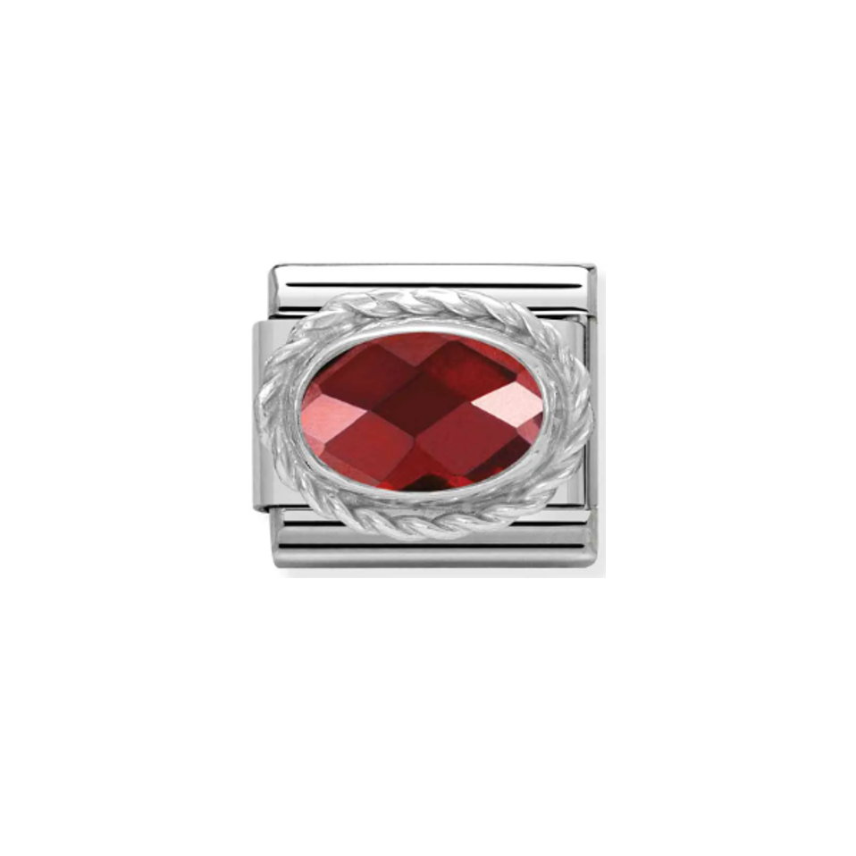 Nomination Composable 330604/005 Red Faceted Oval CZ