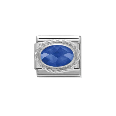 Nomination Composable Link 330604/007 Blue Faceted Oval CZ