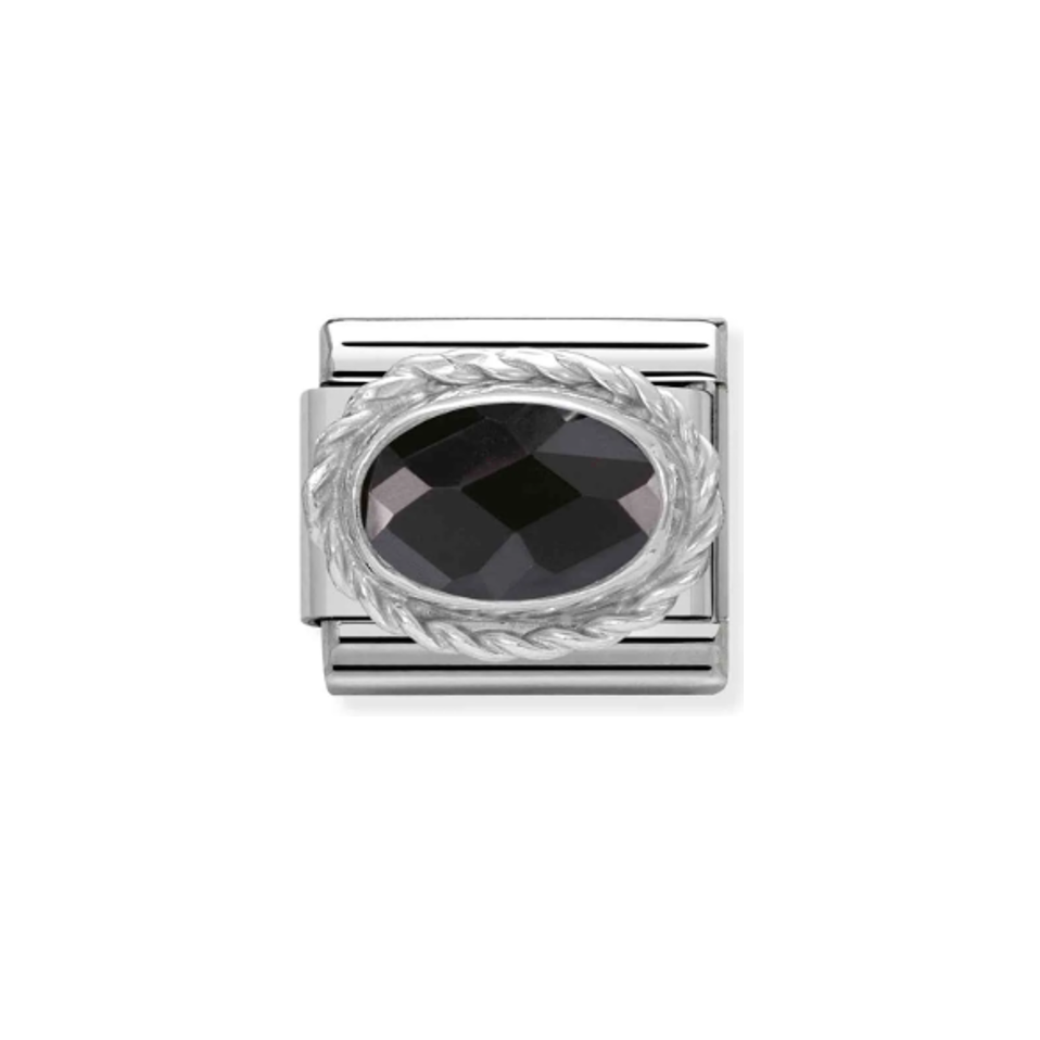 Nomination Composable 330604/011 Black Faceted Oval CZ