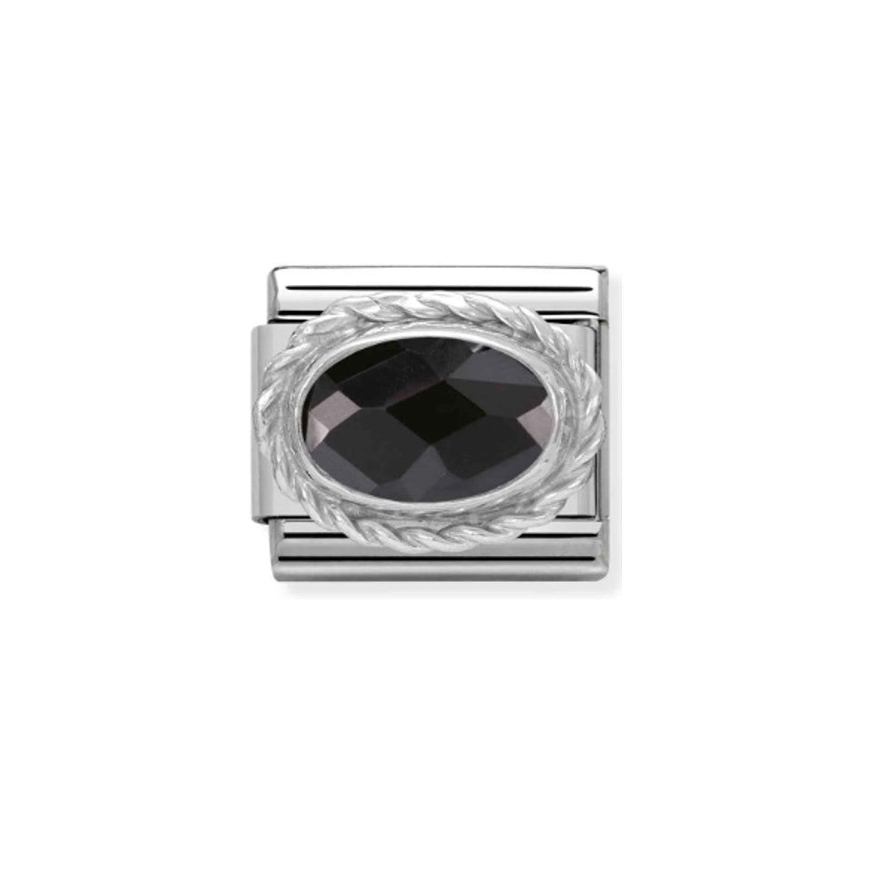 Nomination Composable 330604/011 Black Faceted Oval CZ