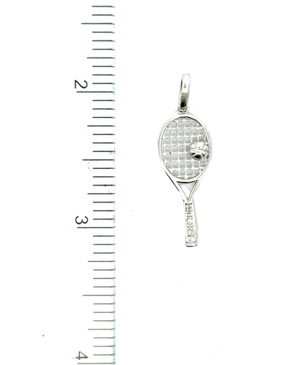 14K White Gold Tennis Charm with Diamond