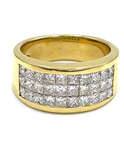 18k Ring with Princess Cut Diamonds Totaling 2.10 Carats