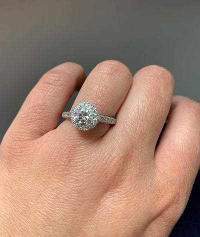 Tacori HT2550 RD6.5W Round Classic Crescent Engagement Ring in 18K White Gold