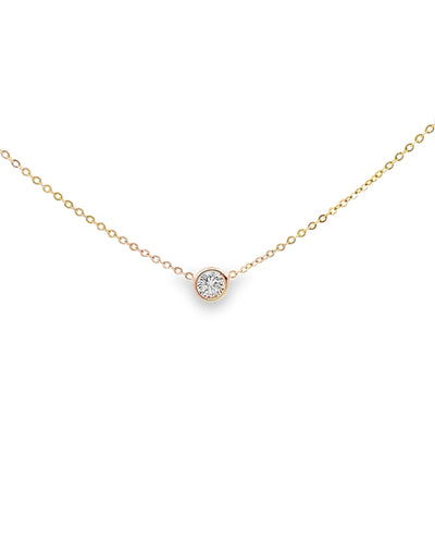 14K White Gold 0.33 Carat Diamond Dot Necklace