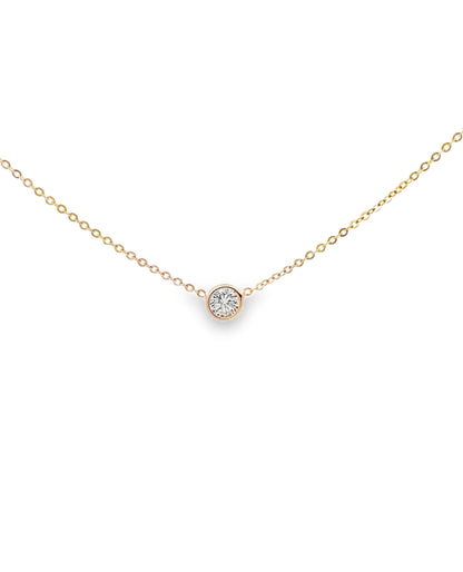 14K White Gold 0.33 Carat Diamond Dot Necklace