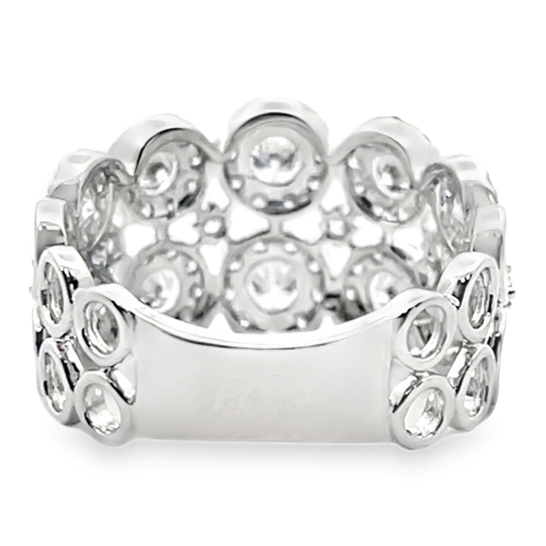 18K White Gold Ring With Multi Row Diamonds Totaling 1.81 Carats