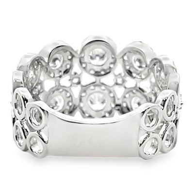 18K White Gold Ring With Multi Row Diamonds Totaling 1.81 Carats