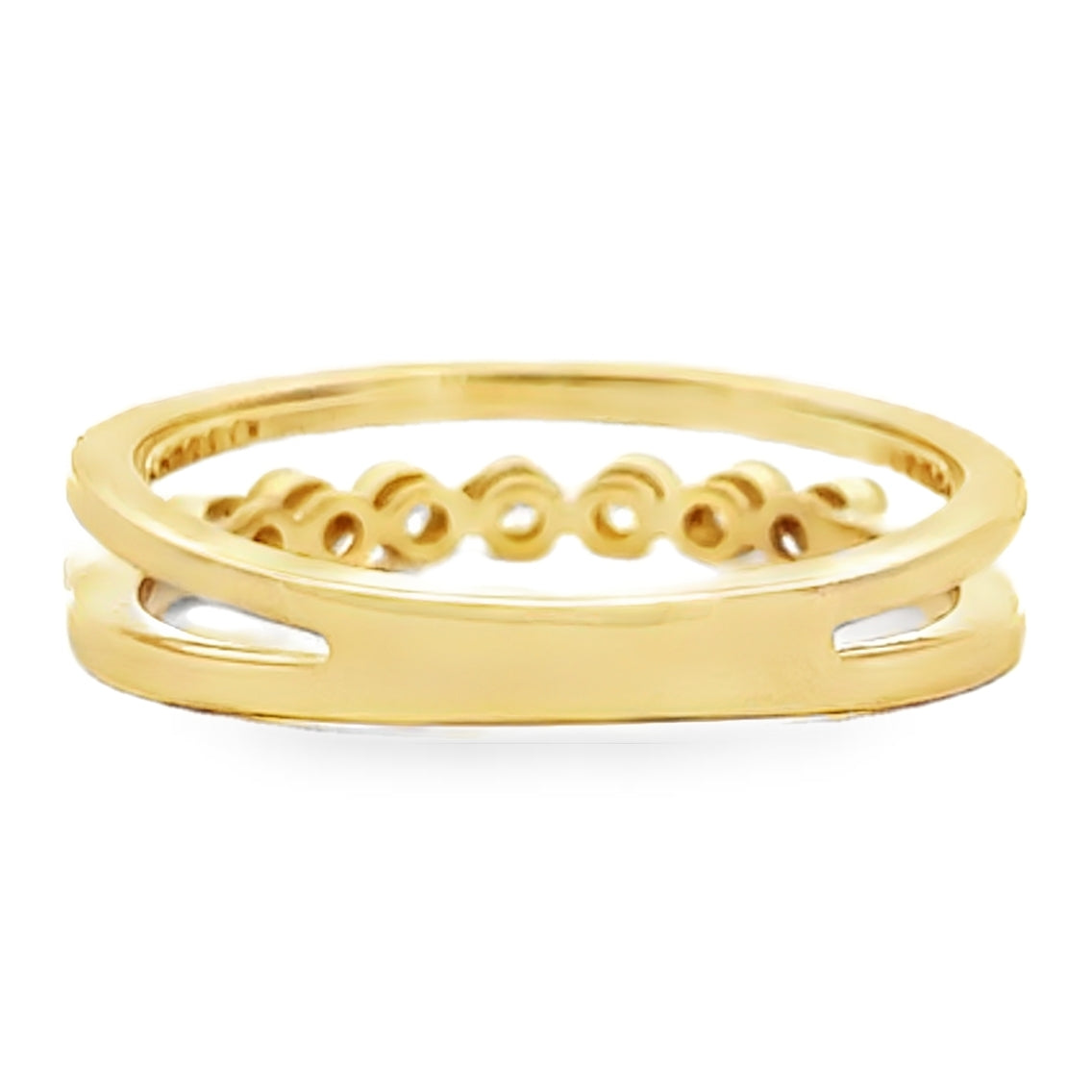 14K Yellow Gold Ring With Multi Row Diamonds Totaling 0.55 Carats