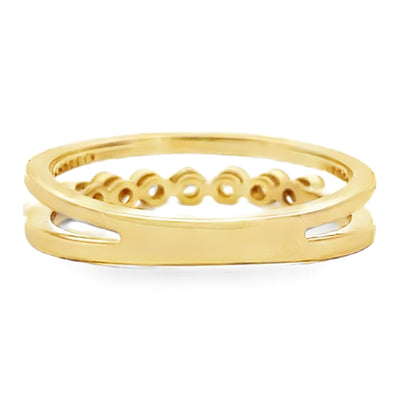 14K Yellow Gold Ring With Multi Row Diamonds Totaling 0.55 Carats