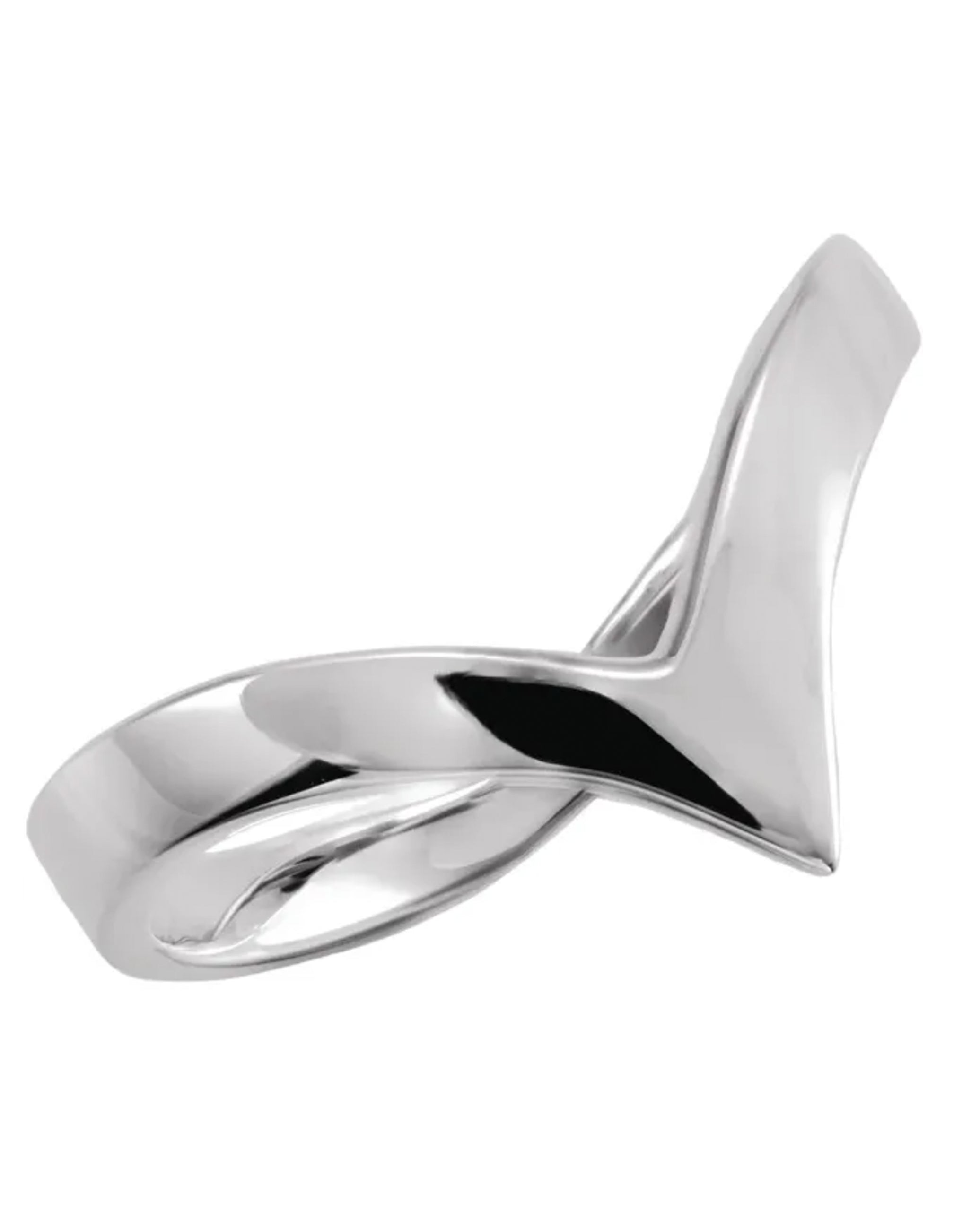 14K White Gold V-Shape Ring
