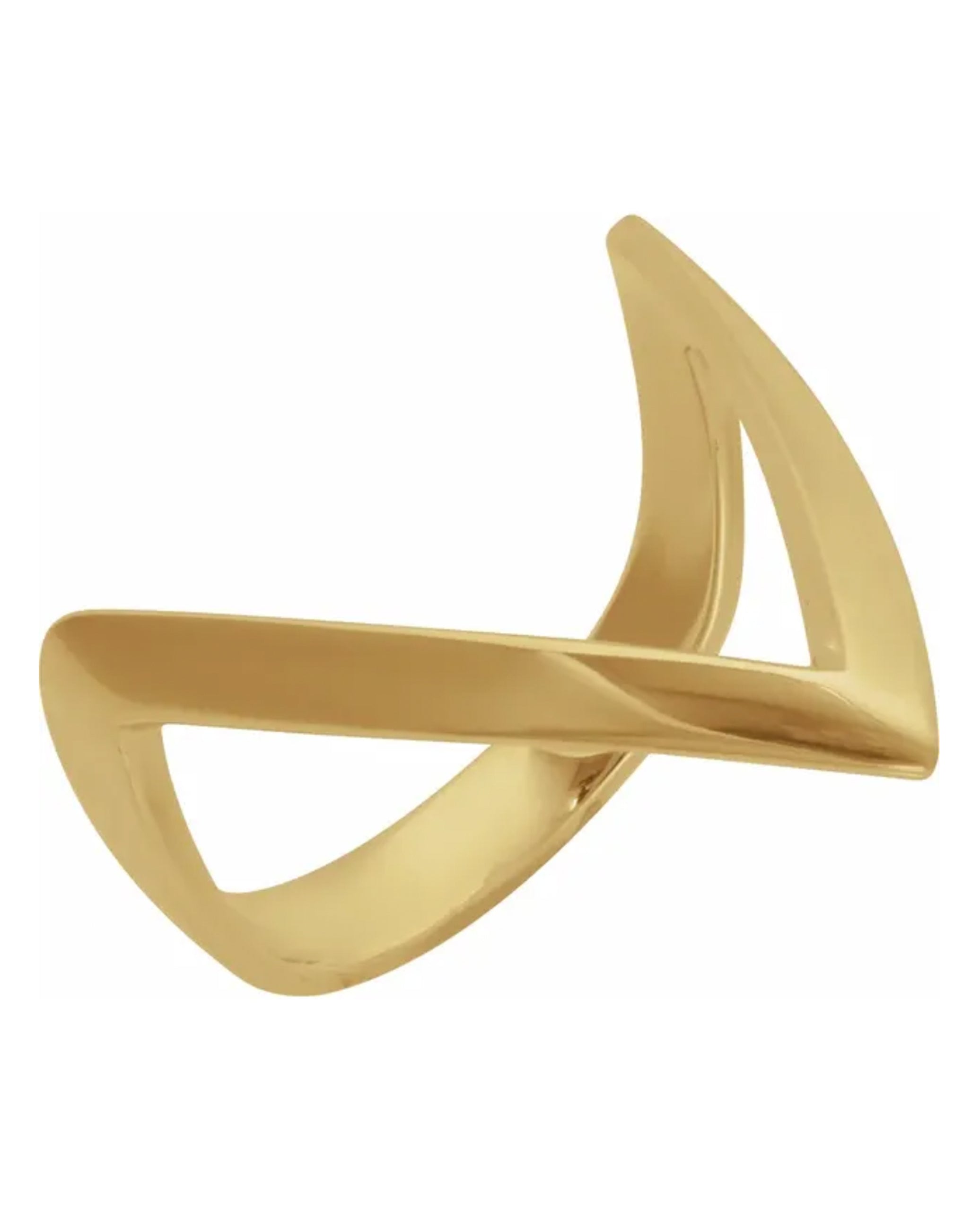 14K Yellow Gold V-Shaped Ring