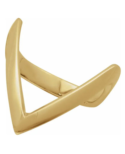 14K Yellow Gold V-Shaped Ring