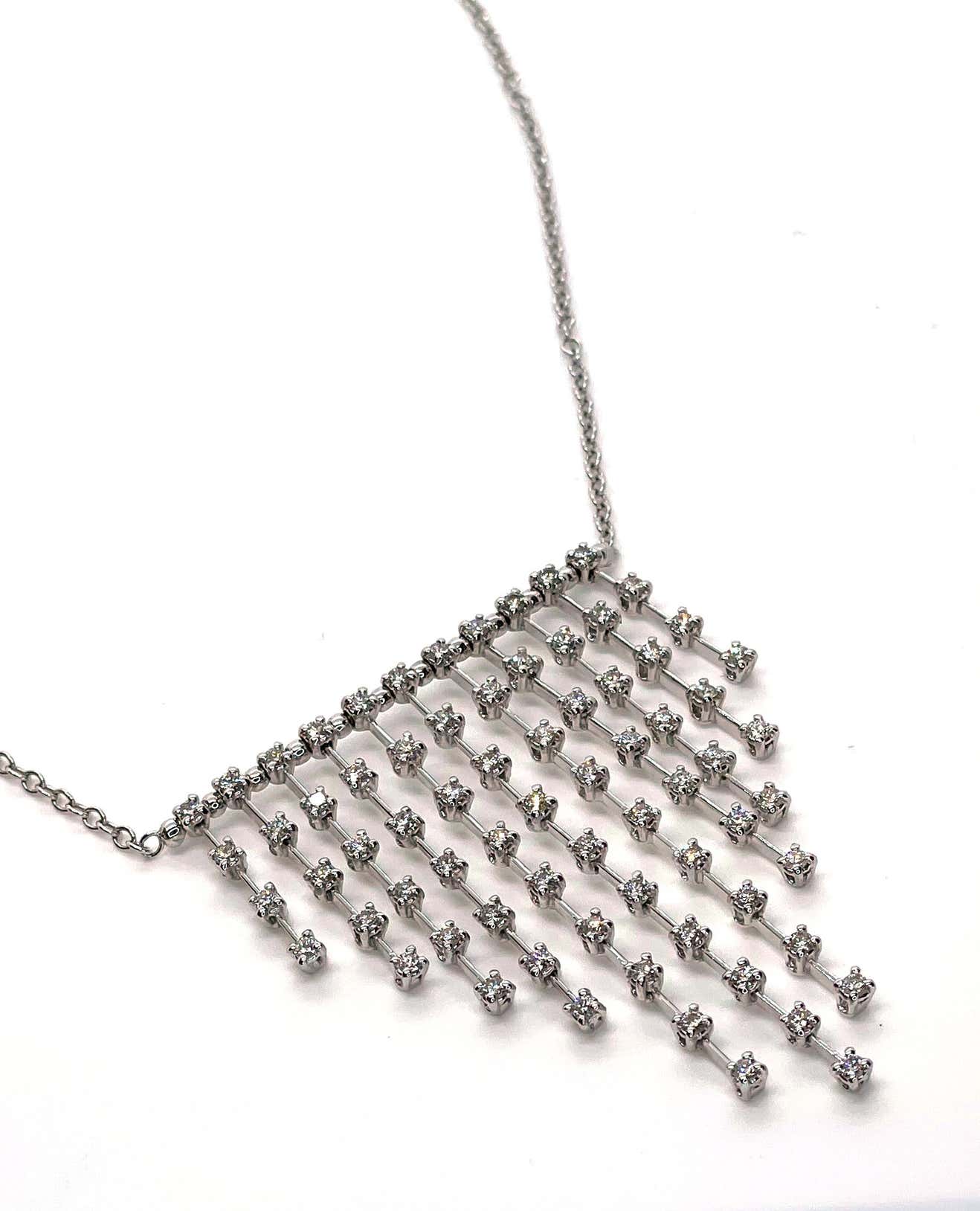 18K White Gold Diamond Recarlo Bib Necklace