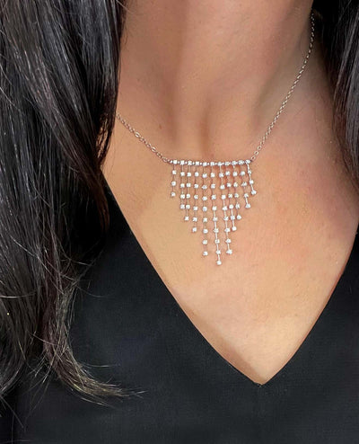 Recarlo ZP 638/B 1.43 Carat Diamond Bib Necklace in 18k White Gold