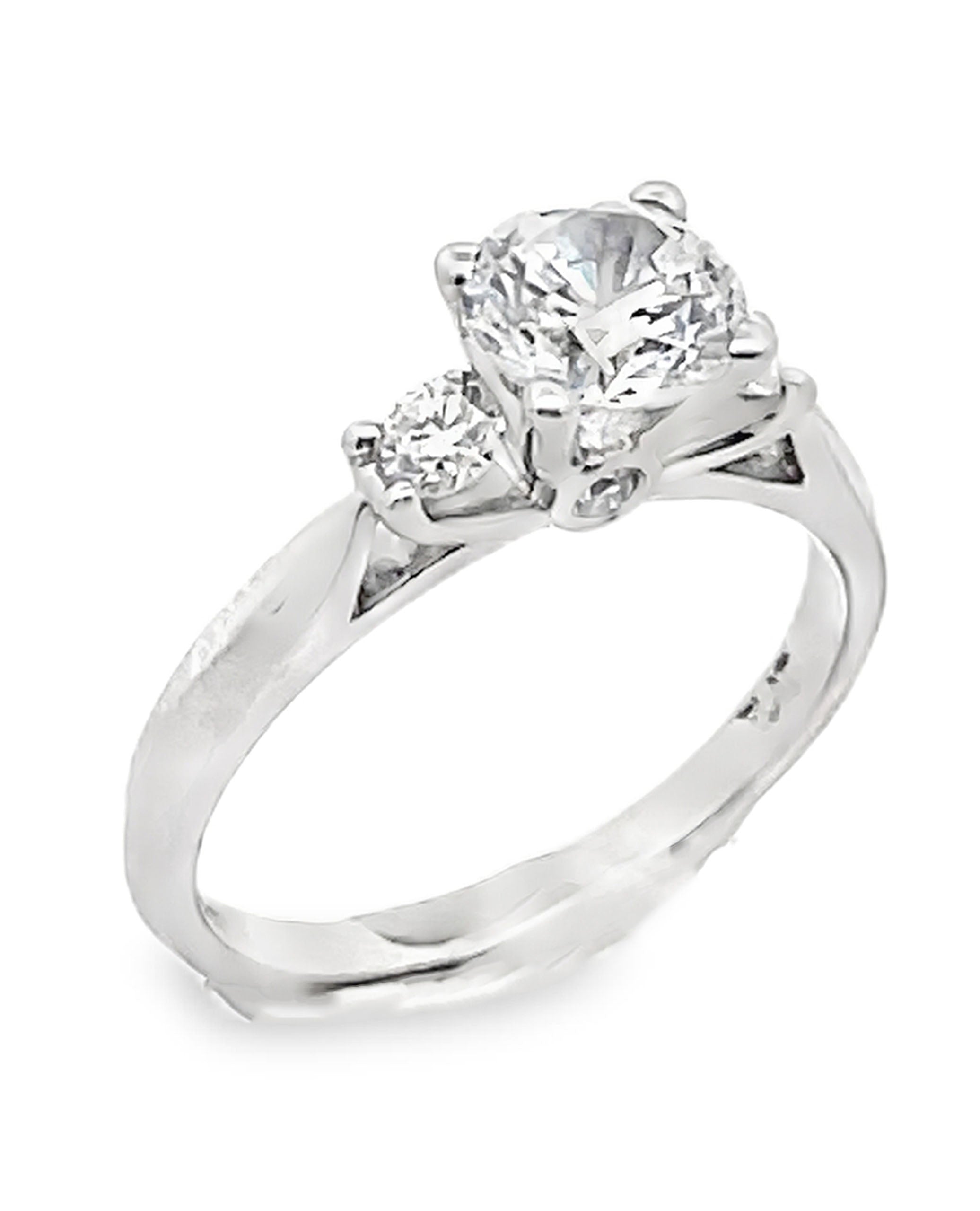 Scott Kay M0722RD07PP Three Stone Crown Engagement Ring Setting for Round Center Stone