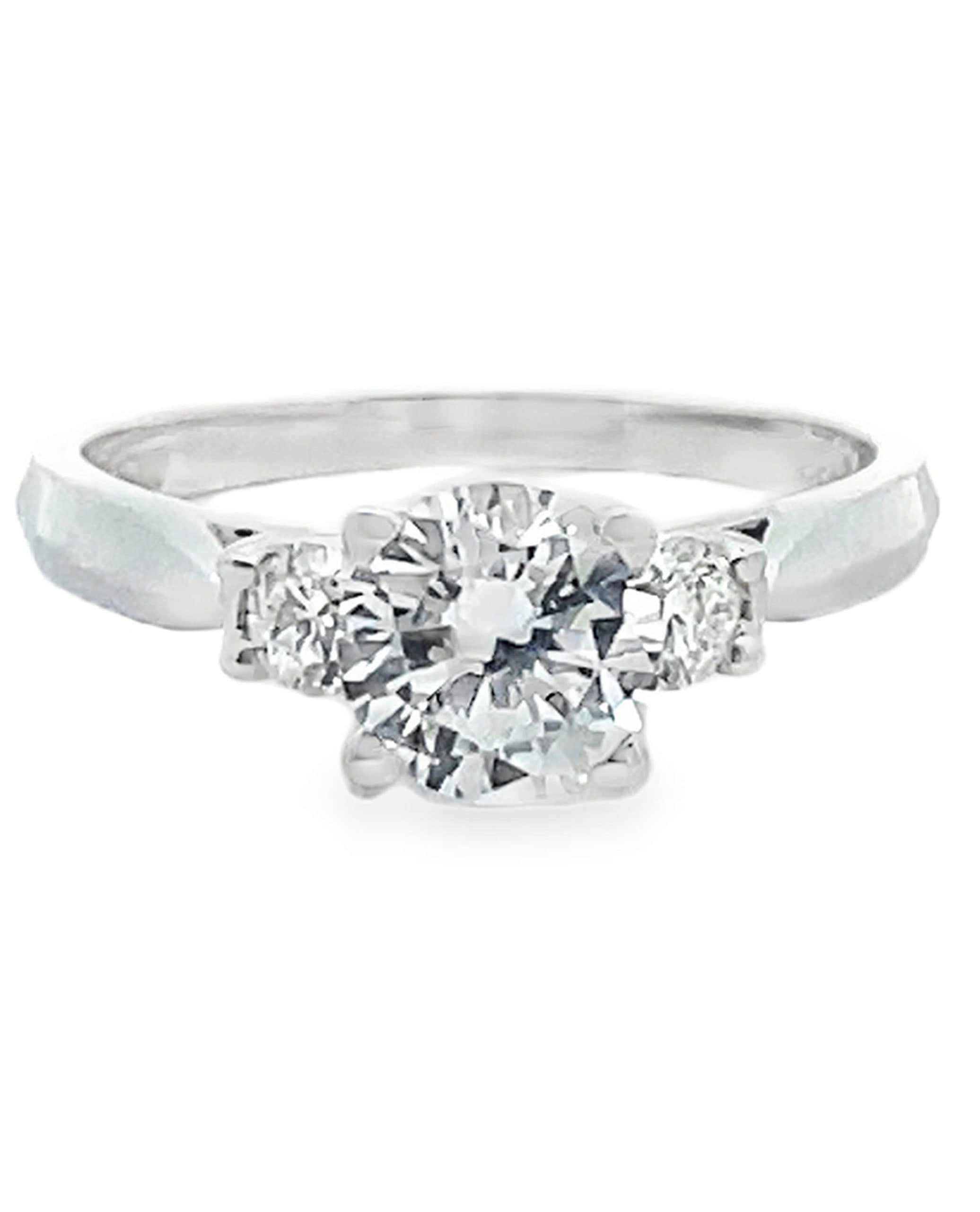Scott Kay M0722RD07PP Three Stone Crown Engagement Ring Setting for Round Center Stone