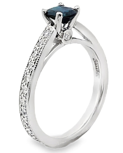 Platinum Scott Kay Sapphire & Diamond Ring