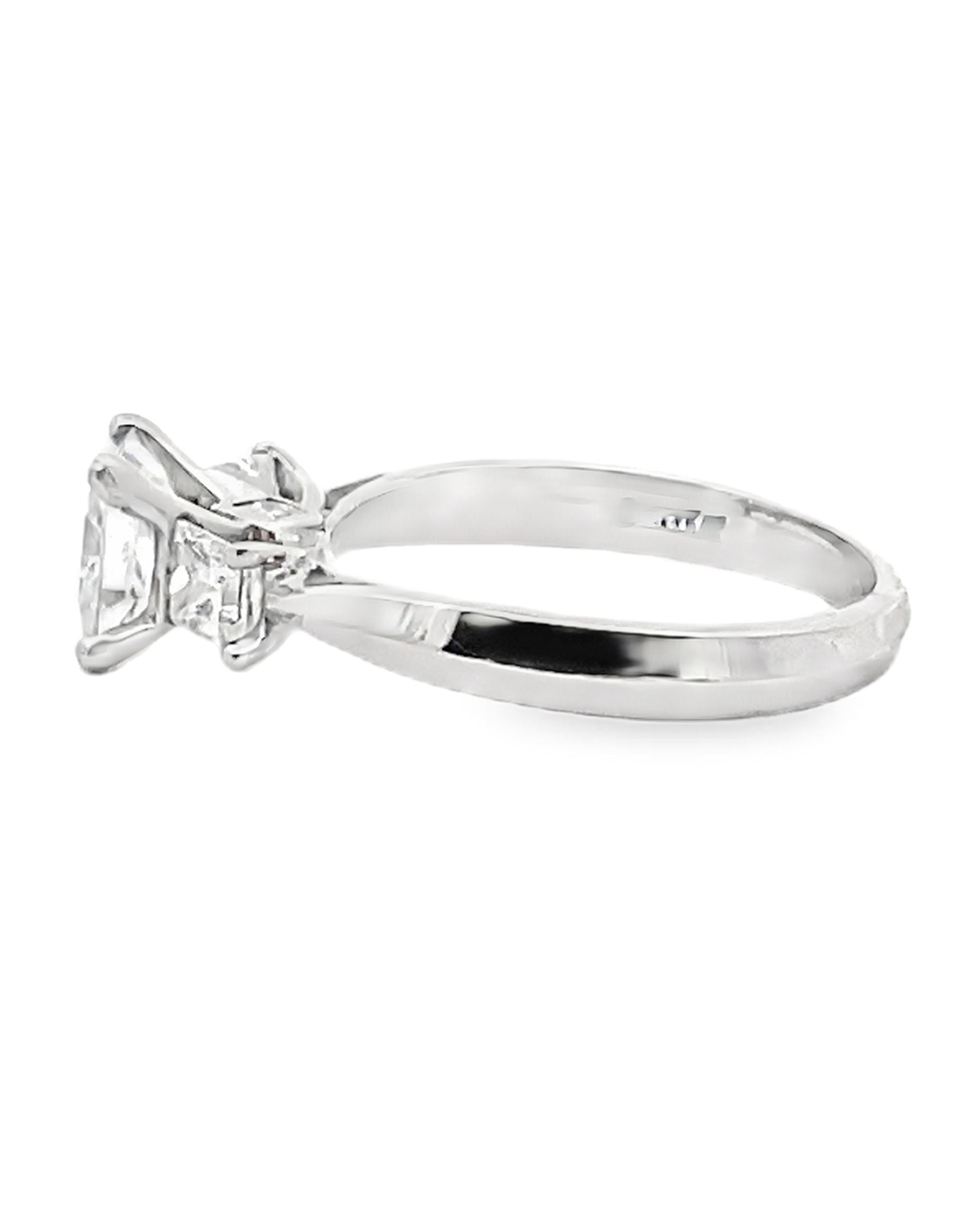 Scott Kay Platinum "Crown" Three Stone Engagement Ring