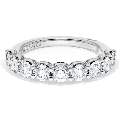 Tacori 415 Founder's Collection 14K White Gold, Half Way Around Band Ring with 1.30 Carats Round Natural Diamonds