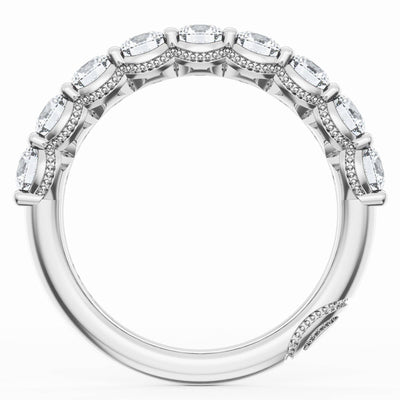 Tacori 415 Founder's Collection 14K White Gold, Half Way Around Band Ring with 1.30 Carats Round Natural Diamonds