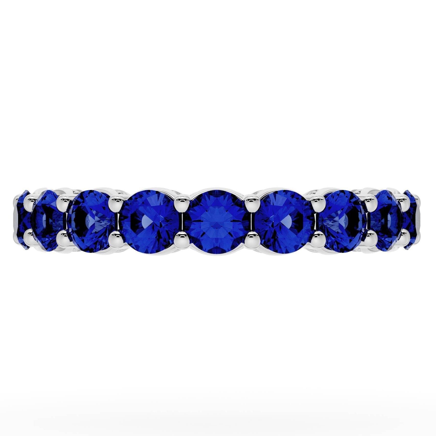 Tacori 415 Founder's Collection 14K White Gold, Half Way Around Band Ring with 1.45 Carats Round Sapphires