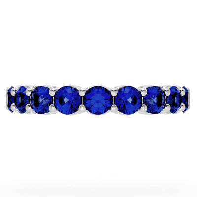 Tacori 415 Founder's Collection 14K White Gold, Half Way Around Band Ring with 1.45 Carats Round Sapphires