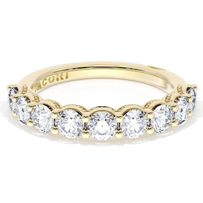 Tacori 415 Founder's Collection 14K Yellow Gold, Half Way Around Band Ring with 1.30 Carats Round Natural Diamonds