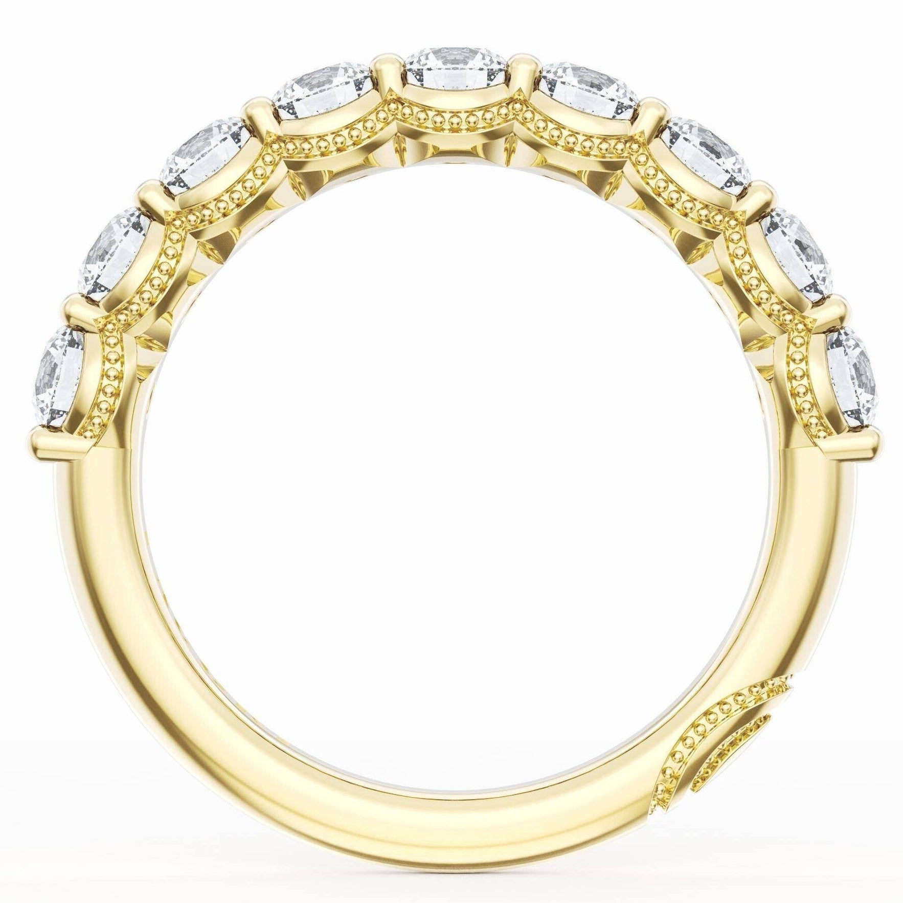 Tacori 415 Founder's Collection 14K Yellow Gold, Half Way Around Band Ring with 1.30 Carats Round Natural Diamonds