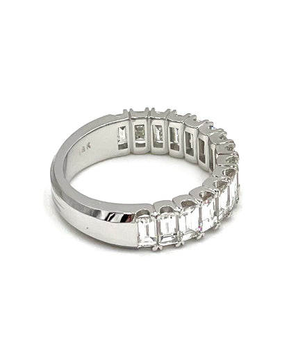 18K White Gold Half Way Baguette Ring