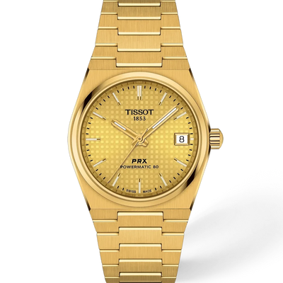 Tissot PRX 35mm Powermatic 80 Swiss Automatic Watch with Gold Color Dial