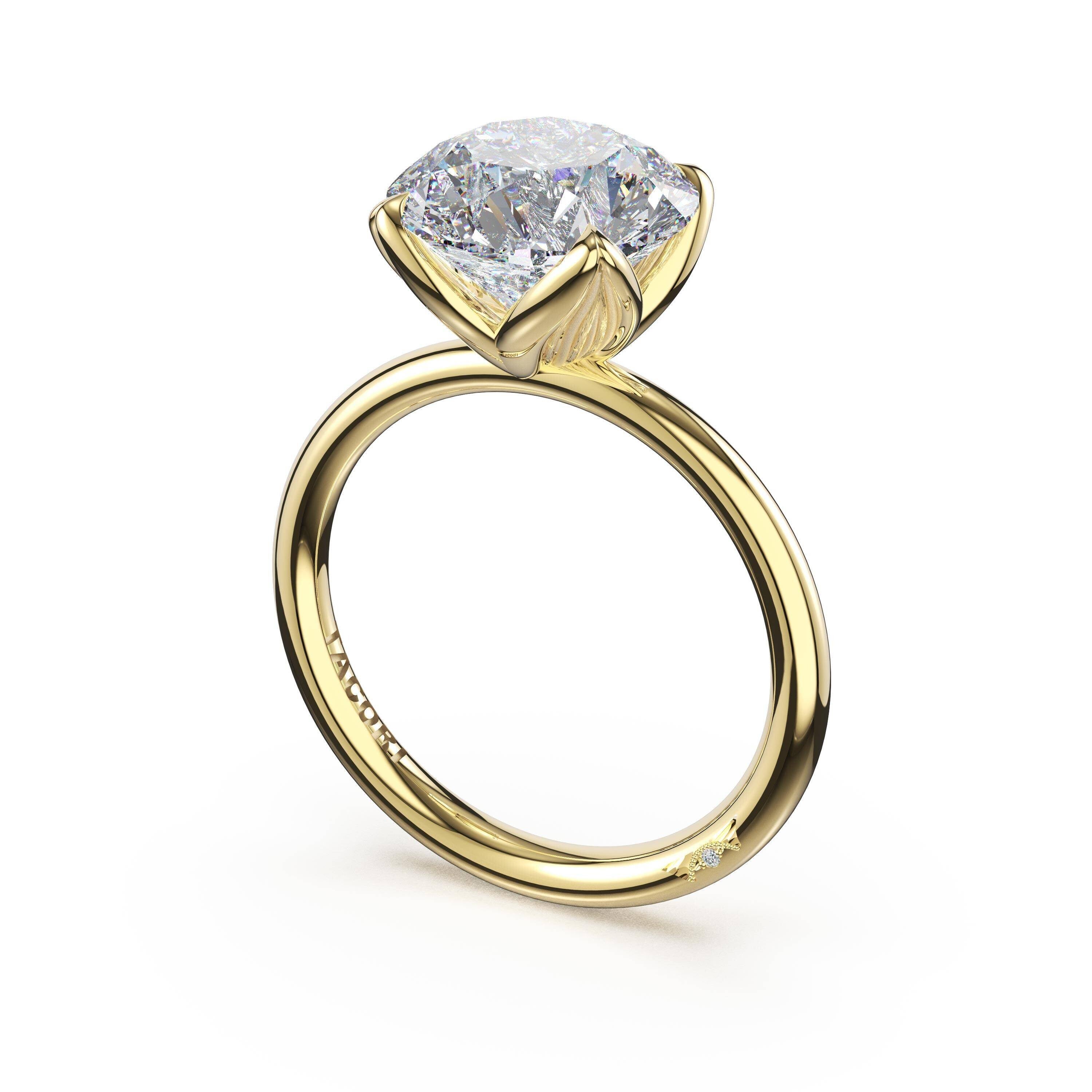 Tacori 445 RD 10 FY Sculpted Crescent, Round Sculpted Petal-Prong Solitaire Setting in 14K Yellow Gold